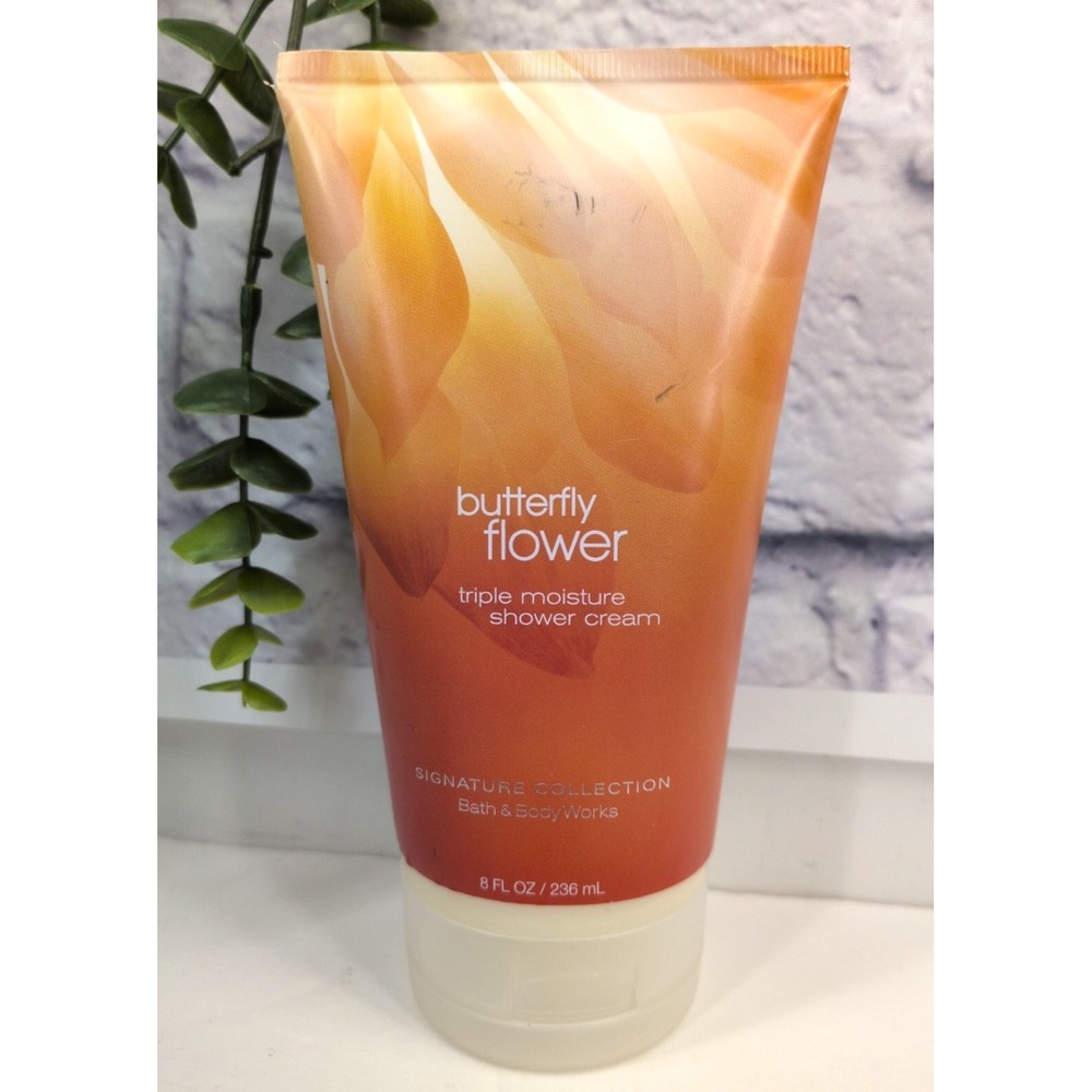 NEW! RARE!🧡Bath & Body Works Butterfly Flower‎ Triple Moisture Shower Cream 8oz